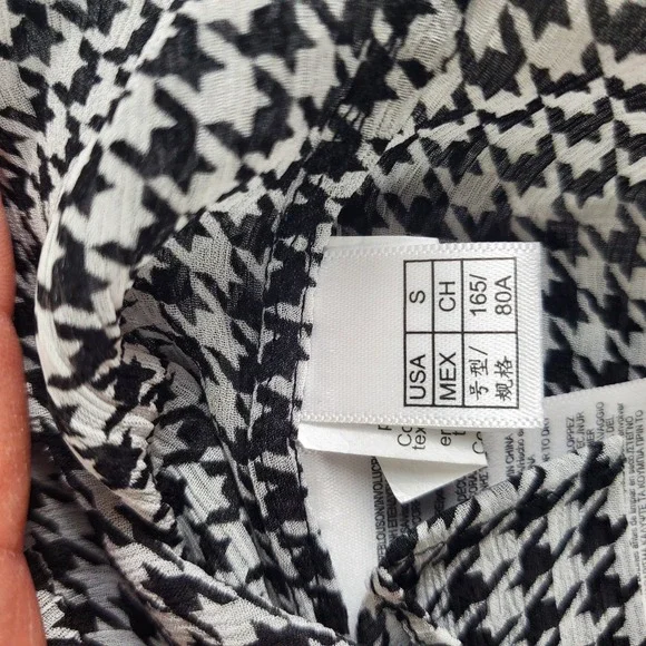 BROOKS BROTHERS Shirt Womens Small Relaxed Houndstooth Blouse Chiffon New - Picture 7 of 16